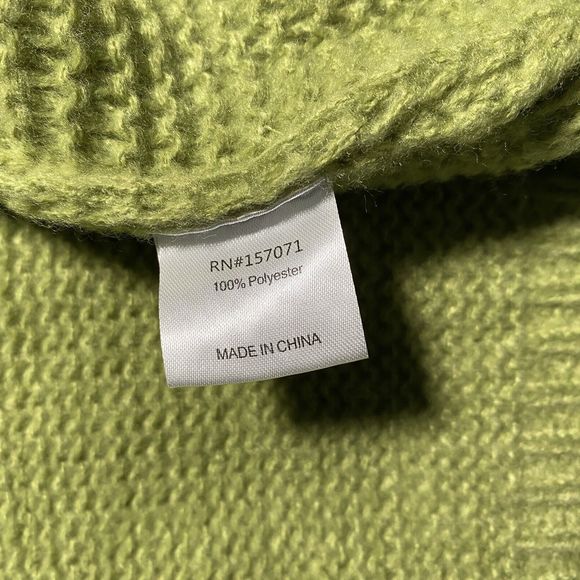 SweetSalt Women's Lg Avocado Green Cropped Chunky Knit Cardigan Boxy Brand New - Picture 4 of 7